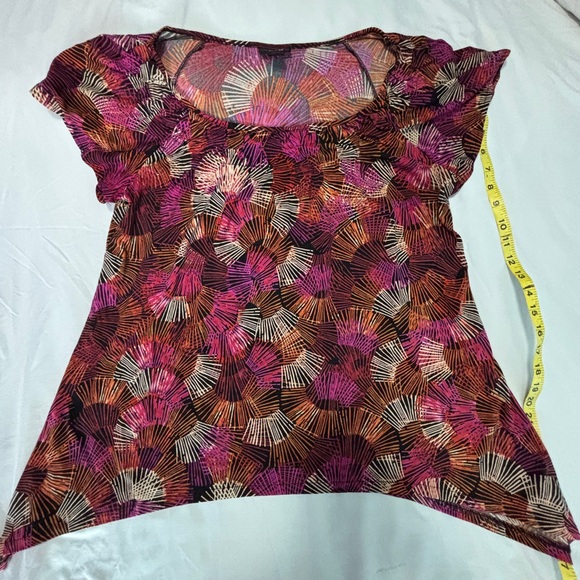 East 5th Pink and Brown Printed Short Sleeve Tunic - Picture 2 of 6